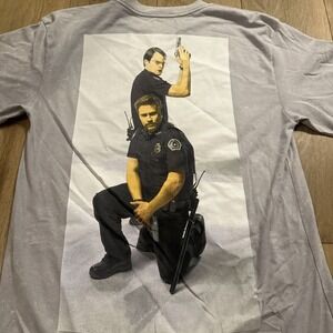 Philco's Super Bad Movie Men's Relaxed Tee Gray Police Y2K Size Medium‎ NEW